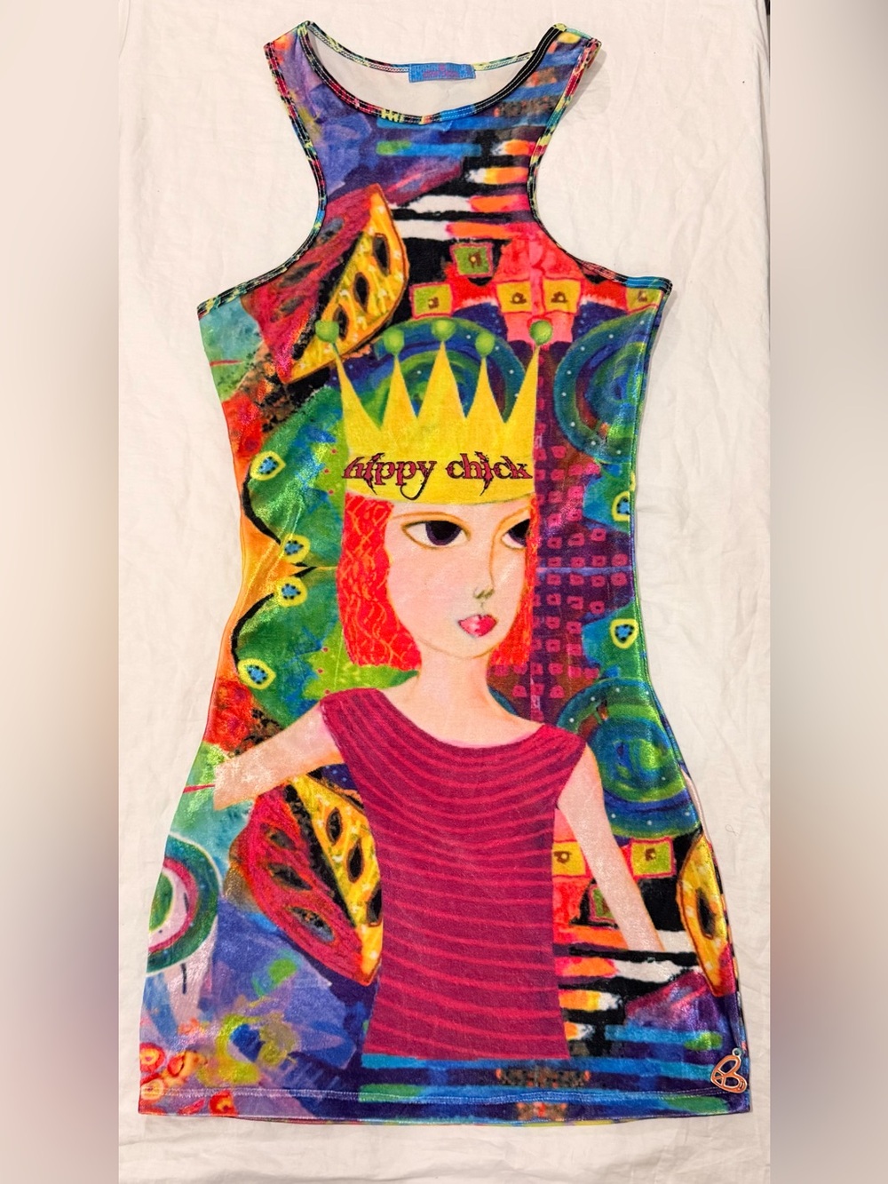 Happy Chick Multicolor Graphic Tank Dress